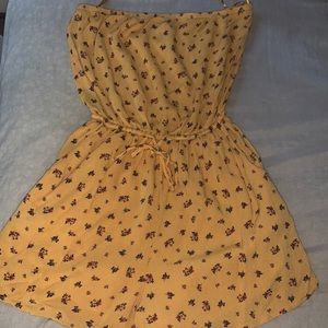 Yellow Strapless Jumpsuit Hollister